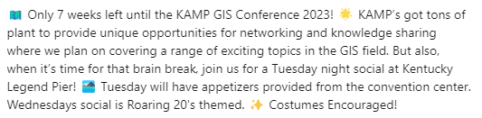 KyGISConference's tweet photo. https://t.co/rCqgQrcxtg https://t.co/IWV49LsPy3