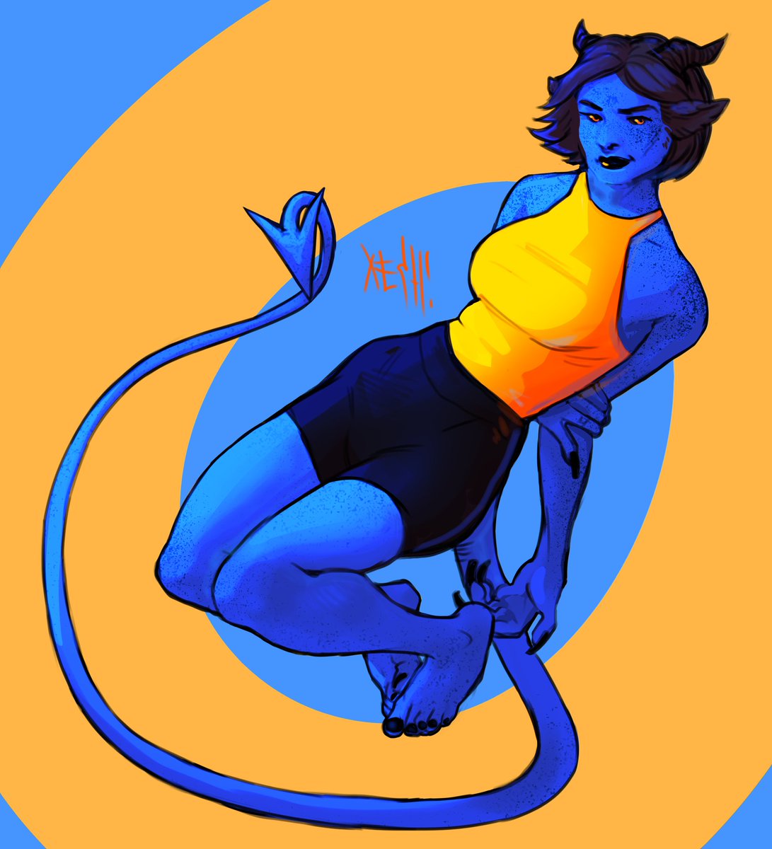 Finally got some time to finish the first digital art for my relatively new OC 

 #ArtistOnTwitter