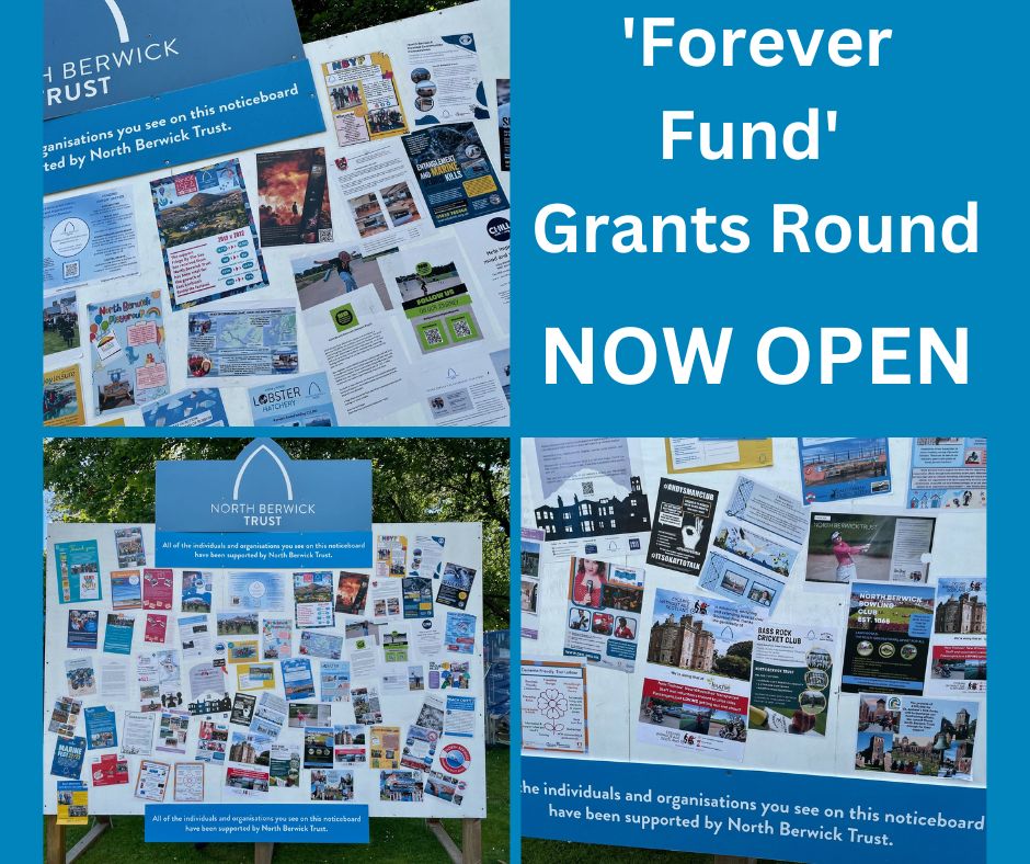 NBTrust's tweet photo. General Grants Round opens today for North Berwick! Grants up to £32,000 available. 3-year funding option available up to £96,000. https://t.co/A3eVKaDtKO Deadline 4th October 2023. https://t.co/Sg8ZjFcxmy