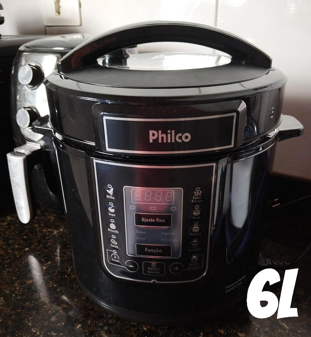 Panela de pressão, Digital inox Ppp01p, 6L, Preto, 110v, Philco