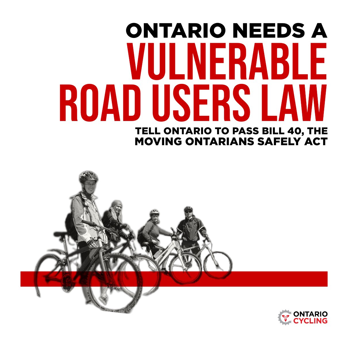 ontariocycling's tweet photo. Ontario Cycling invites clubs, teams, cyclists &amp; individuals to actively support the cause of safeguarding vulnerable road users by signing the petition for Bill 40. Sign the petition today.
✒️ https://t.co/kYIwTNF5EU
#DiscoverOntarioCycling #Petition #SafeRoads #VRUL https://t.co/i4fEiRToni