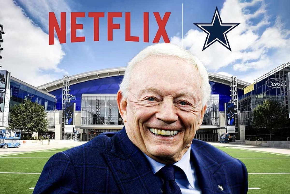 CSOonX's tweet photo. We need to talk about how Netflix "documentaries" have just become PR for their subjects.

- Harry &amp; Meghan
- Jake Paul
- Johnny Manziel
- Urban Meyer

And now we're getting a 10-part doc on Jerry Jones that Netflix paid $50 MILLION for. 

Take a guess how he'll be portrayed... https://t.co/NePY8L1Ab3