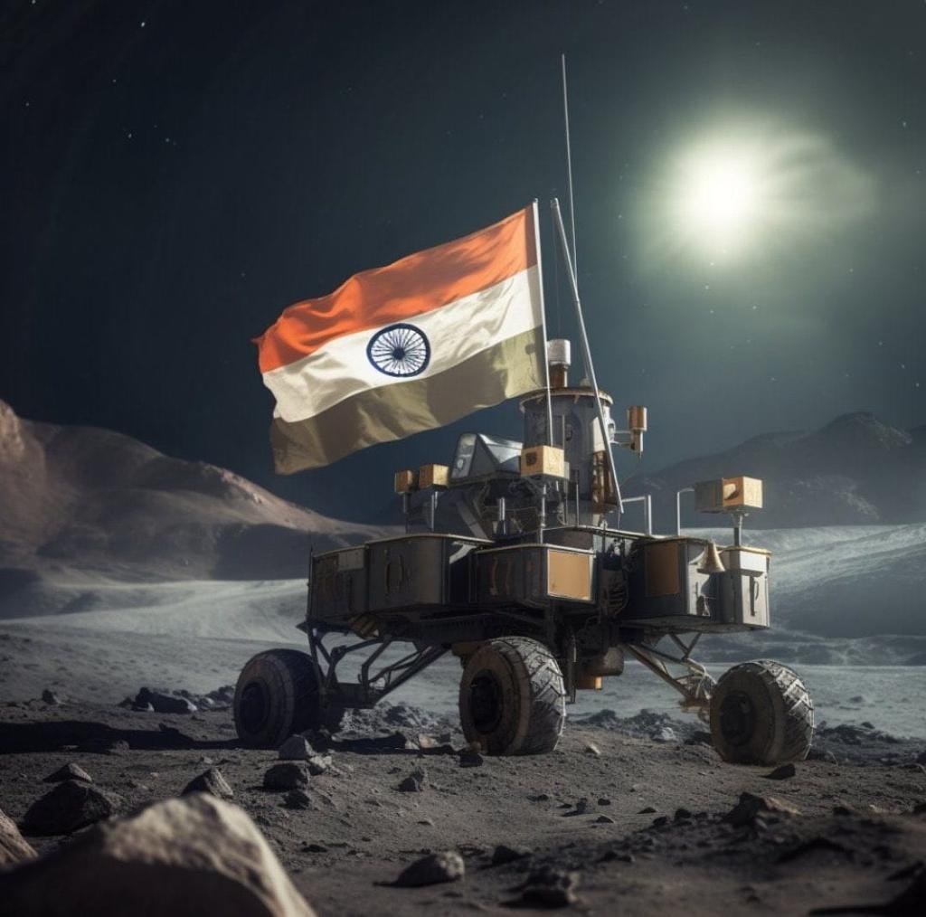 iamtejapatel's tweet photo. Congratulations to @ISRO for scripting another glorious chapter in India's space journey with the successful soft landing of #Chandrayaan3 🌕

Your brilliance and tireless efforts shine as a beacon of hope and pride for our nation 🇮🇳🚀 https://t.co/R3f9t1WVff