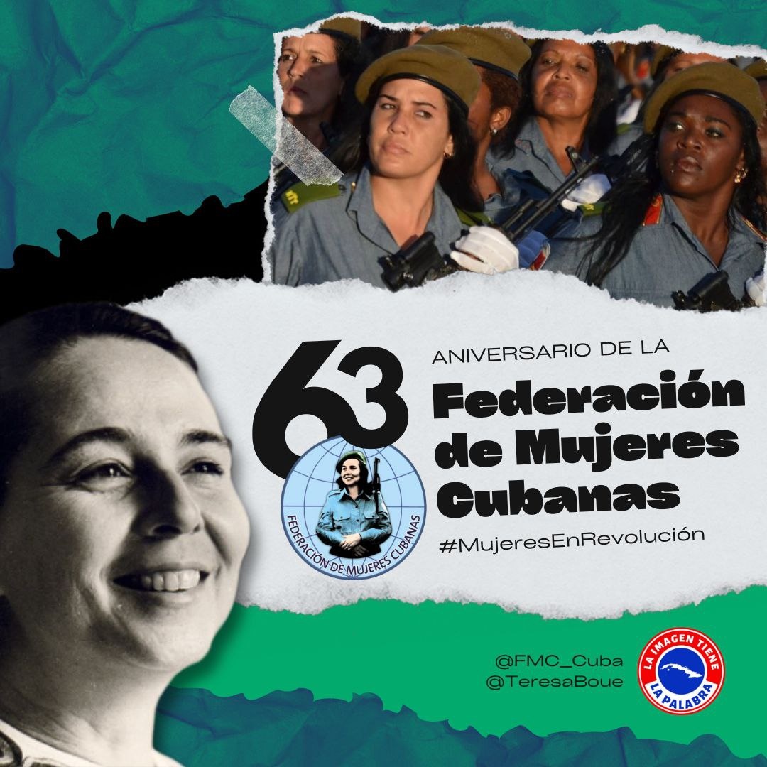 Llega el 23 de Agosto y con el #Cuba se llena de júbilo por que celebra el 63 aniversario de la FMC organización que representa a la #Mujeres Cubanas, felicidades a todas las #MujeresEnRevolucion. A todas las guerreras que se crecen con cada tarea por que la #MujerEsGrandeza