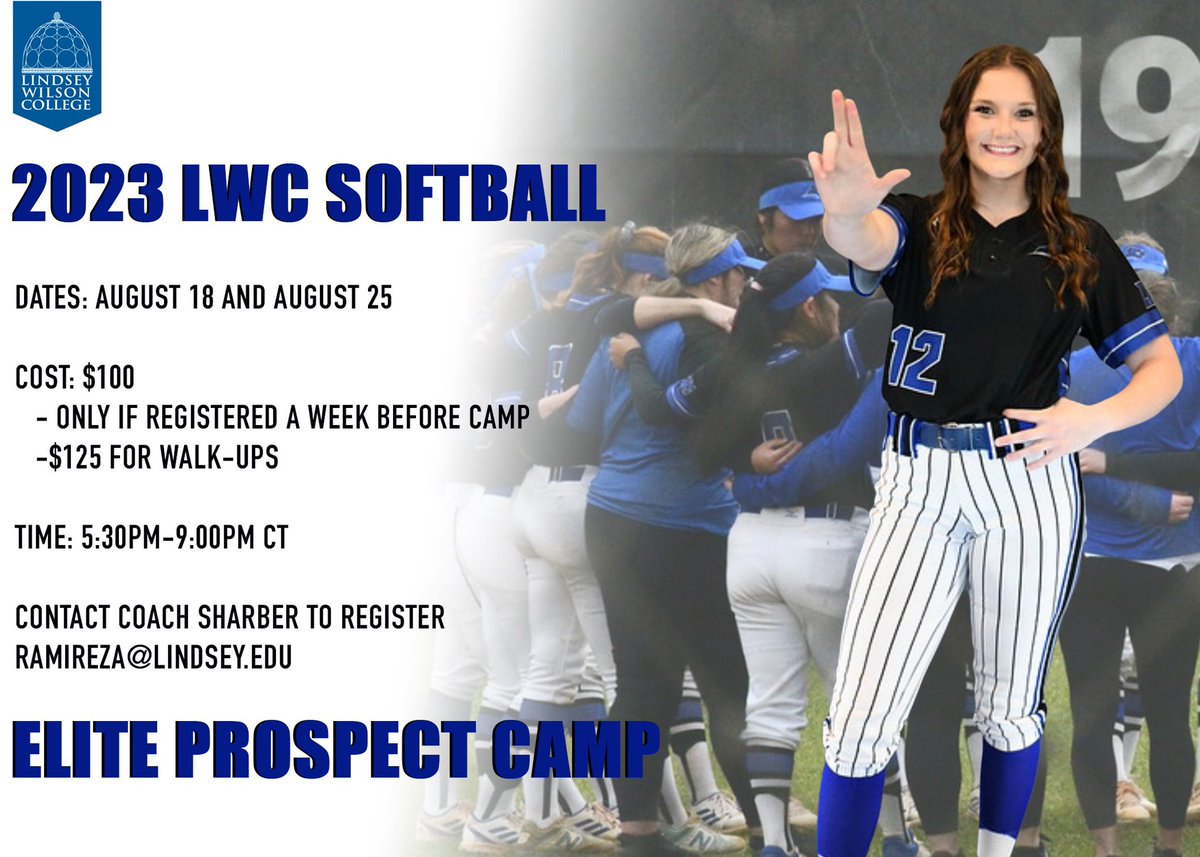 One last chance to camp with LWC Softball on August 25! Register now before it’s too late! 💙