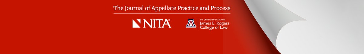 NITA and the University of Arizona James E. Rogers College of Law have released the Summer 2023 issue of the influential Journal of Appellate Practice and Process. Check it out here: nita.org/s/product/jour…