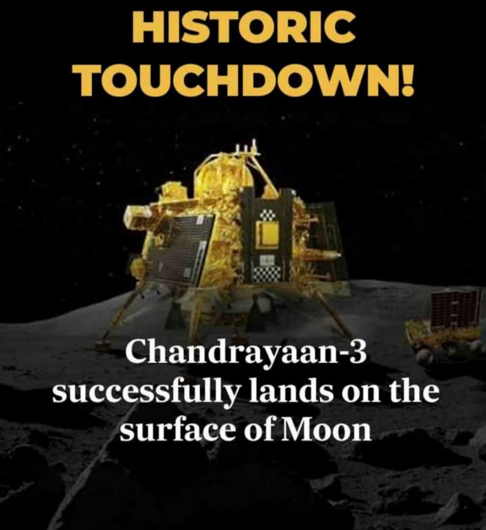 harishhram's tweet photo. Proud moment for India 🇮🇳✨
#IndiaOnTheMoon #Chandrayaan3 #VikramLander #ISRO https://t.co/wExUx6yPzy