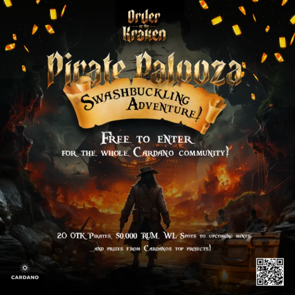 The <a href="/OTKraken/">OrderoftheKraken</a> Pirate Plaooza starts this weekend! 
Loads of events and a huge collection for prizes up for grabs! 

#CNFTGiveaways