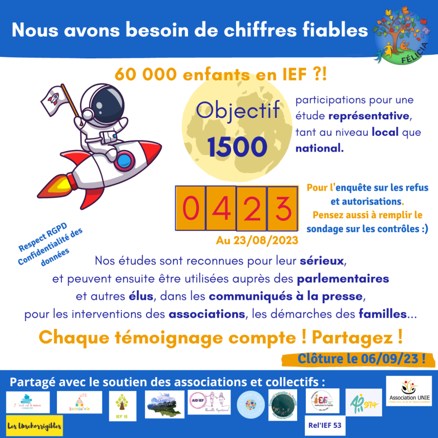 Nous comptons sur vous pour remplis ce sondage afin de disposer des chiffres de l'IEF sur les autorisations et les refus de l'année 2022/2023
association-unie.fr/vous-avez-beso…
#ief #iefendanger #refusrapo #eniefmercinosenfantsvontbien #associationunie