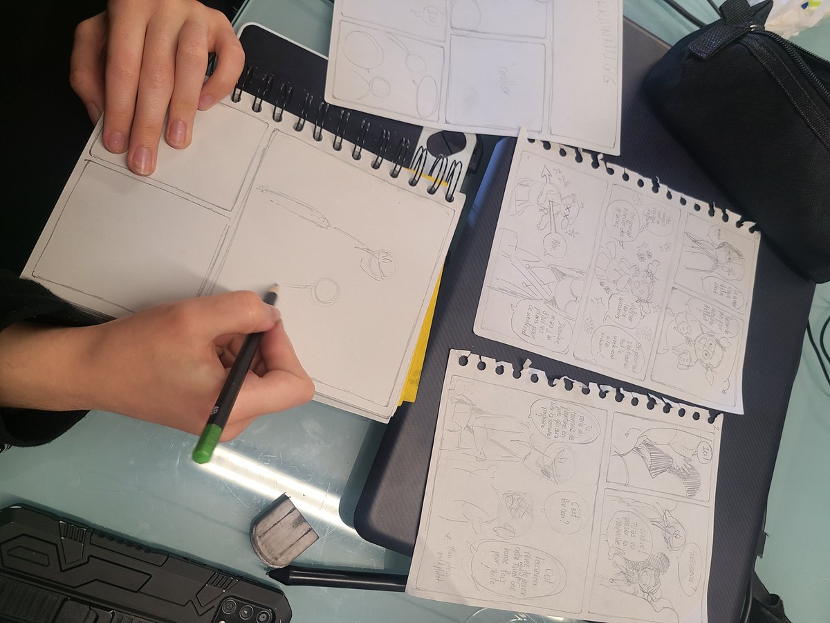 liconograf's tweet photo. Pour se préparer à leur entrée en année 2, les étudiants de première année ont eu un cours sur la création d’un storyboard avec Luca OLIVERI. 
Cela permet de présenter un projet, une histoire, un fil conducteur et de fixer son idée quant au message que l’on veut transmettre. 💌 https://t.co/q0PAyMxjei