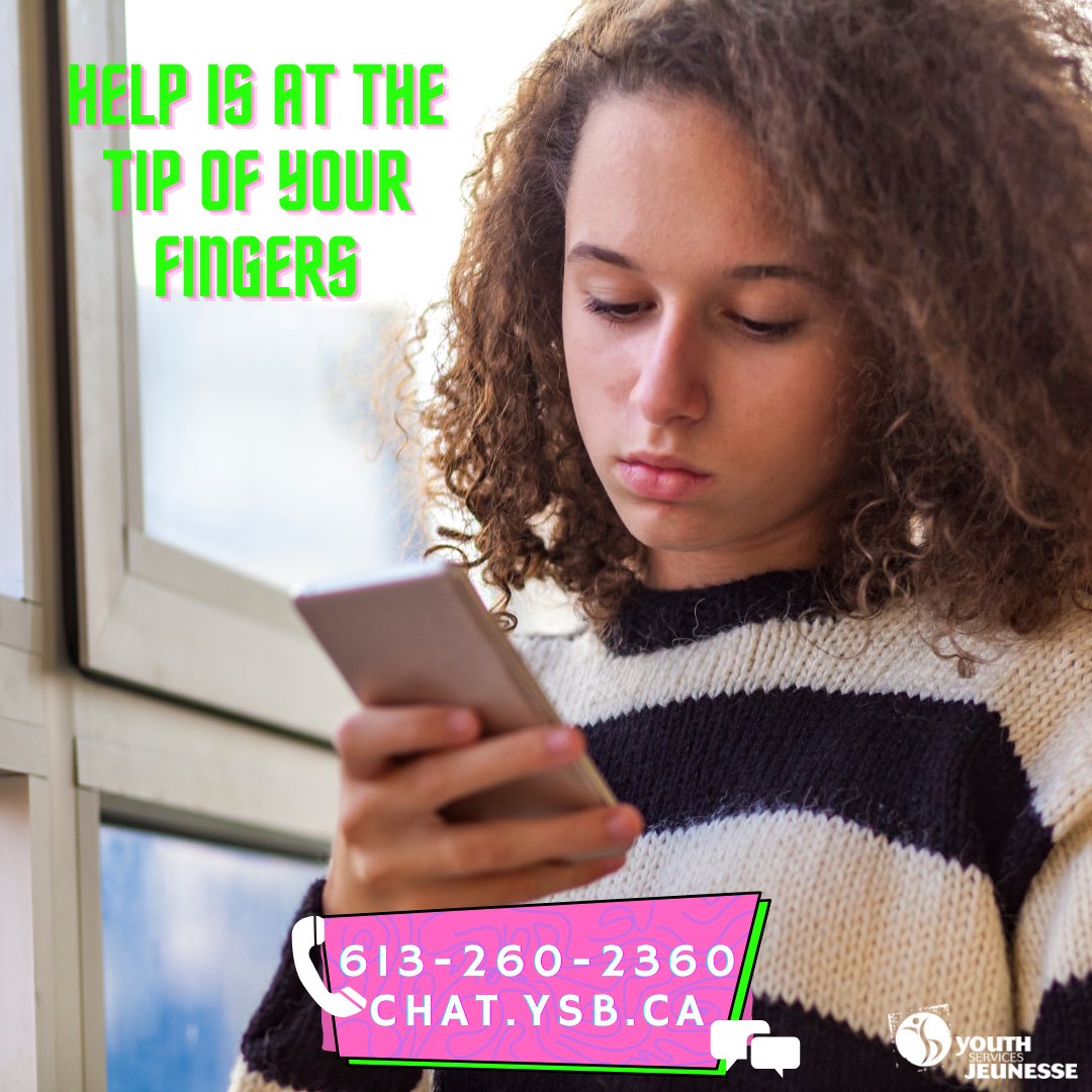 Our Mental Health crisis line is easily accessible by phone or chat. Reach out whenever, we’re here for you 24/7! 😊

☎️ 613-260-2360
💬 chat.ysb.ca

#MentalHealthSupport