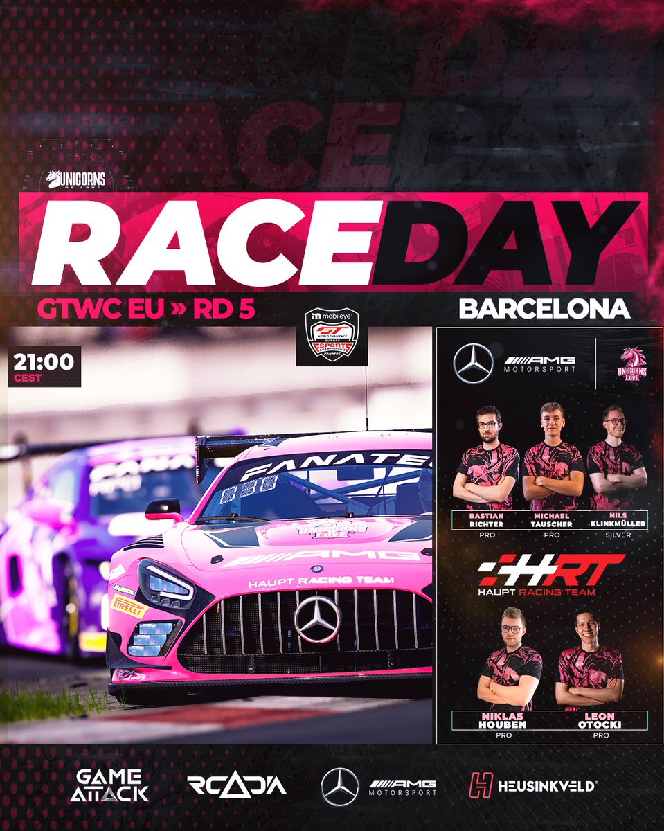 Unicorns of Love | Sim Racing ๐ฆ (@uol_simracing) on Twitter photo #GTWCEU ๐ช๐ธ It's RACE DAY for ๐๐๐ ๐๐๐๐๐ ๐๐๐๐ in the <a href="/GTWorldChEu/">GT World Challenge Europe Powered by AWS</a> Esports Series at @Barcelona.
<a href="/abgehouben/">Niklas Houben</a> will be fighting for his shot at becoming the 2023 champion for the <a href="/hauptracingteam/">Haupt Racing Team</a>.
Watch it live! ๐ฅ
โฉ youtube.com/watch?v=vs9WTpโฆ
โฉ twitch.tv/niklashouben #GTWCEU ๐ช๐ธ It's RACE DAY for ๐๐๐ ๐๐๐๐๐ ๐๐๐๐ in the <a href="/GTWorldChEu/">GT World Challenge Europe Powered by AWS</a> Esports Series at @Barcelona.
<a href="/abgehouben/">Niklas Houben</a> will be fighting for his shot at becoming the 2023 champion for the <a href="/hauptracingteam/">Haupt Racing Team</a>.
Watch it live! ๐ฅ
โฉ youtube.com/watch?v=vs9WTpโฆ
โฉ twitch.tv/niklashouben