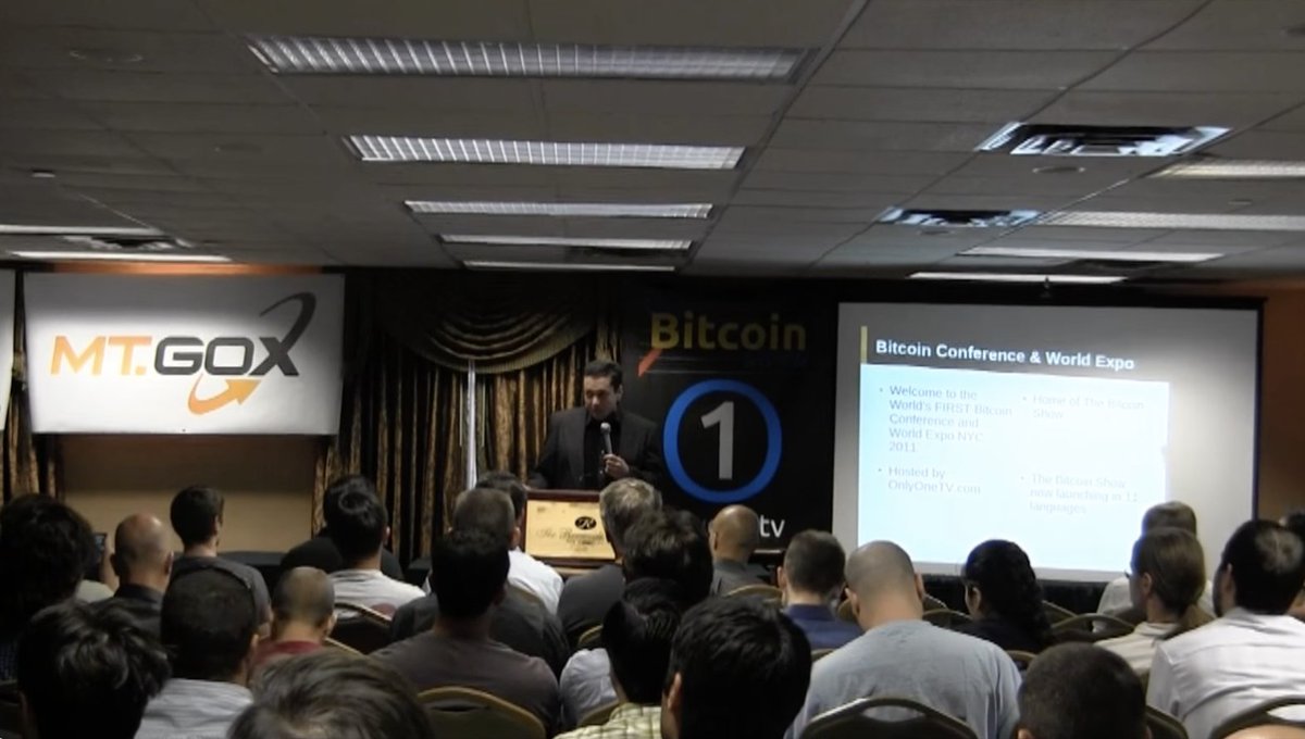 ✨ The crowd at the 1st-ever #Bitcoin conference when the price was $11,  exactly 12 years ago