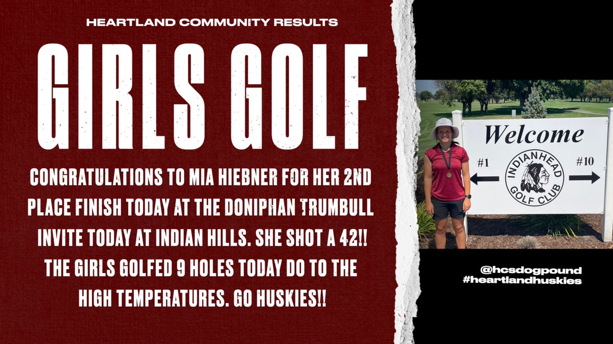 Congratulations to Mia for her second place finish yesterday at Indian Head Golf Course! GO HUSKIES!!