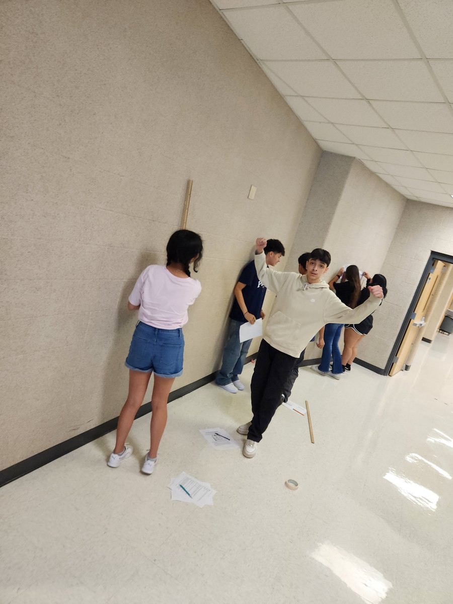 RHSMounties's tweet photo. Mr. Pate's Pre AP Biology class testing the Vitruvian Theory.
#RHSbioROCKS. #HowTALL? https://t.co/IQYmpz5ay5