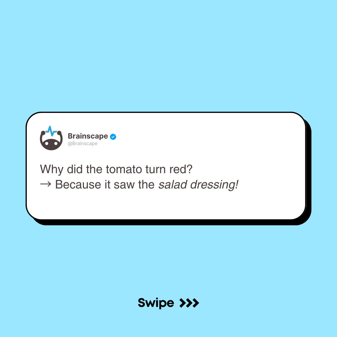 Brainscape's tweet photo. Elevate your entertainment game with Brainscape's Jokes Flashcards! ๐ Tap the bio link to arm your joke arsenal. But don't just take our word for itโgive it a whirl! ๐
Have a top-tier dad joke? Share it in the comments below! ๐ #CornyJokes #Brainscape https://t.co/c2WstwnUgA