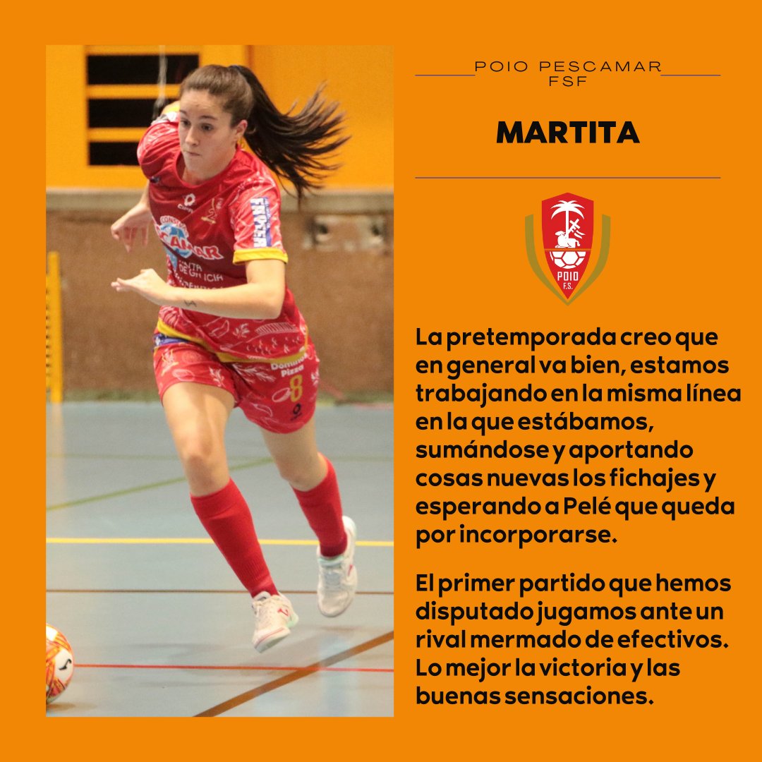 La temporada pasada fue espectacular, pero @maartitaa9 quiere más.

La internacional española quiere mejorar individual y colectivamente con @PoioPescamarfs y afianzarse en la @SEFutbolFem Sala.

Ha vuelta con más ganas que nunca.

#sbssport #sbsplayers #sbsfutsalfem #futsalfem