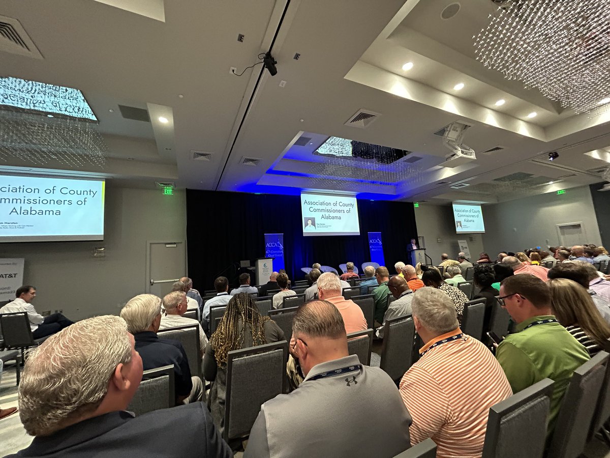 ElmoreComm's tweet photo. @AlabamaCounties Annual Conference in full swing today. Workforce trends, recruitment and retention begins the day #67onevoice #countyleadership https://t.co/JrBlpsA1rr