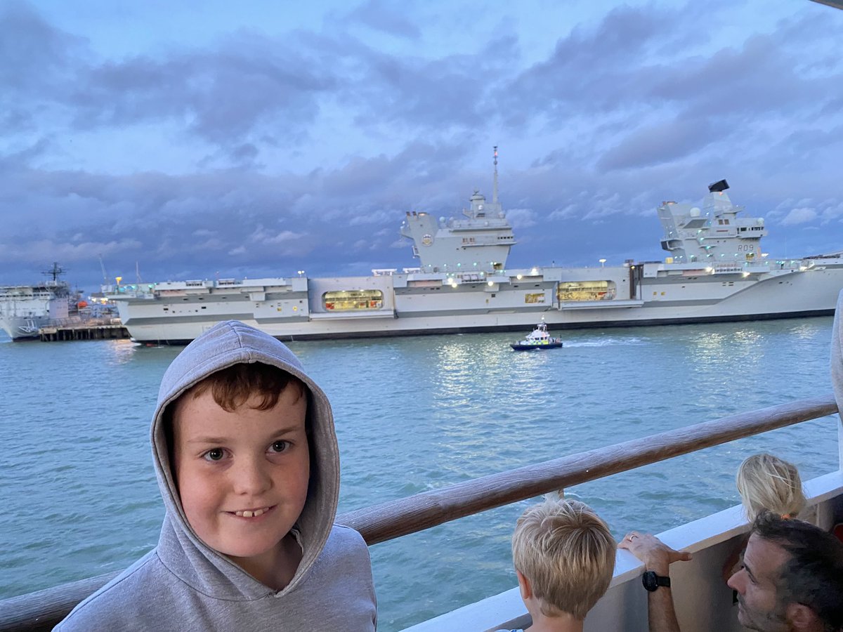 GeorgieTennan2's tweet photo. #BF50 @BrittanyFerries #competitionentry My @SeaCadetsUK son enjoying Navy ship-spotting on board the Bretagne, on the way out of Portsmouth. https://t.co/Vy2n1V9pDP