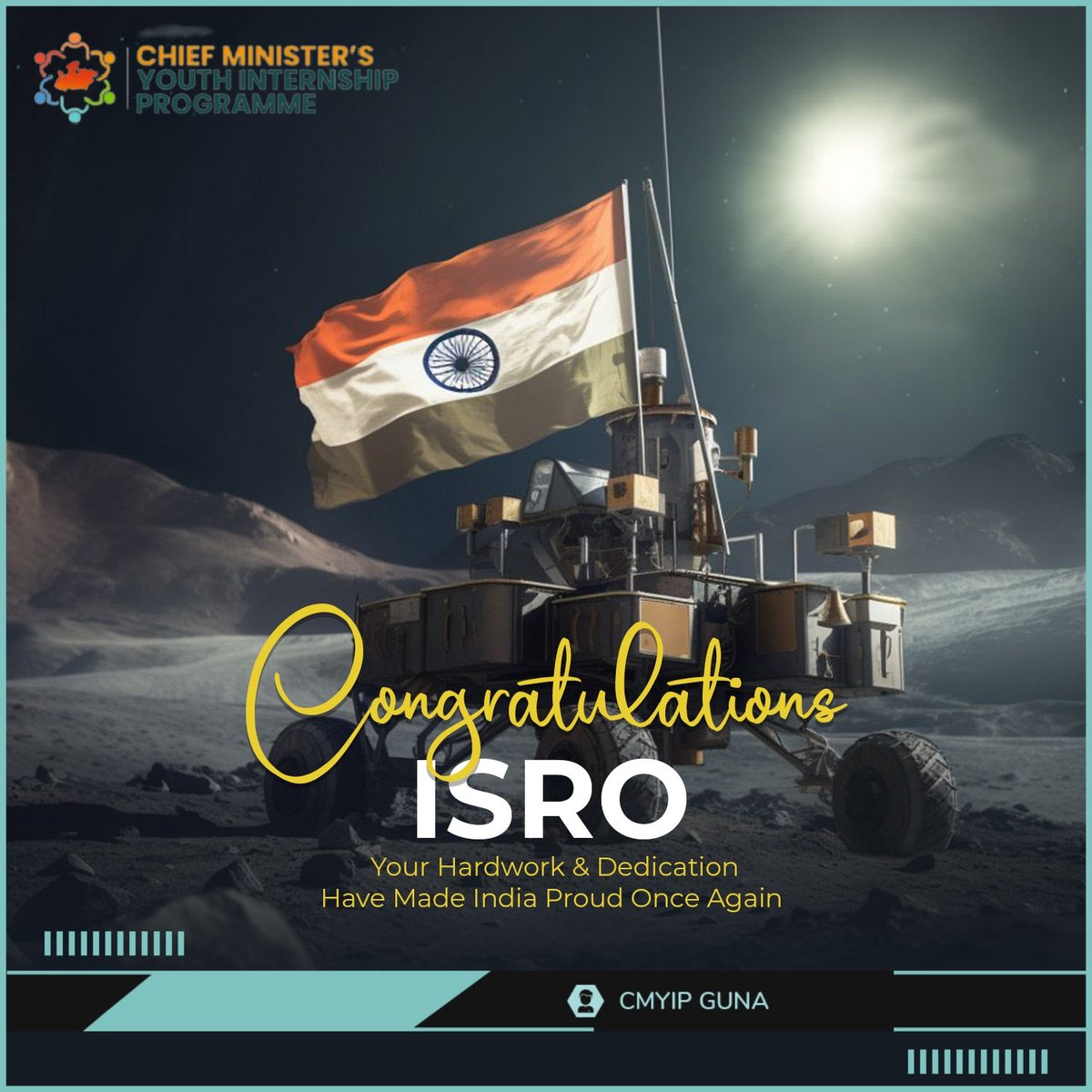 Congratulations to <a href="/isro/">ISRO</a> . A proud moment for India in space exploration! #Chandrayaan3 has touched down on the moon’s South Pole, making India the FIRST country to achieve this remarkable feat! JAIHIND ! #IndiaOnTheMoon 🇮🇳