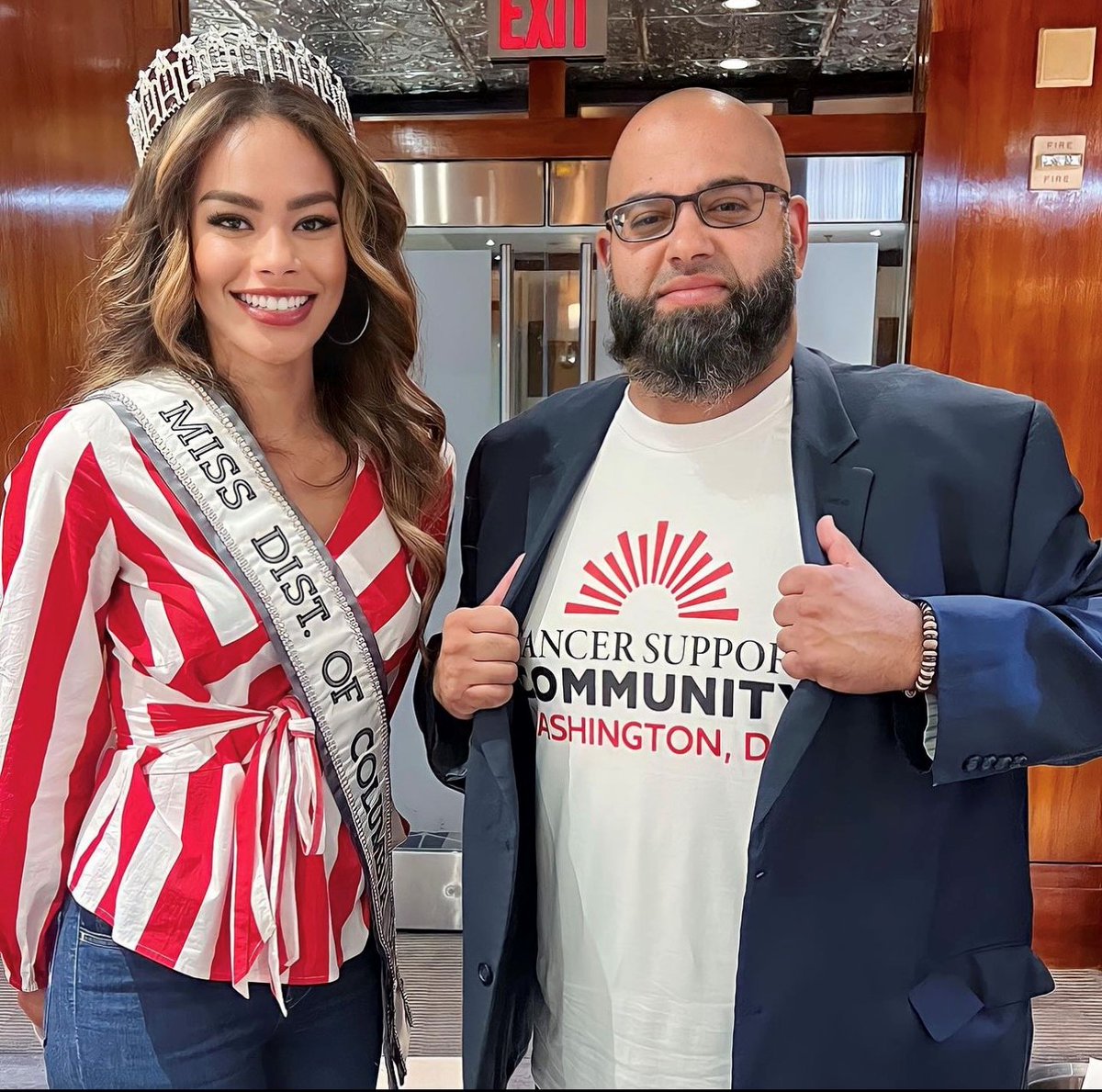 CancerSupportHQ's tweet photo. CSC Washington D.C's @Zoobwa1, and CSC HQ's @k_hendershot had the pleasure of meeting with Miss District of Columbia, Cassie Baloue @MissDCUSA! We look forward to working with you to show that #CommunityIsStrongerThanCancer. https://t.co/EFQARFoh1n