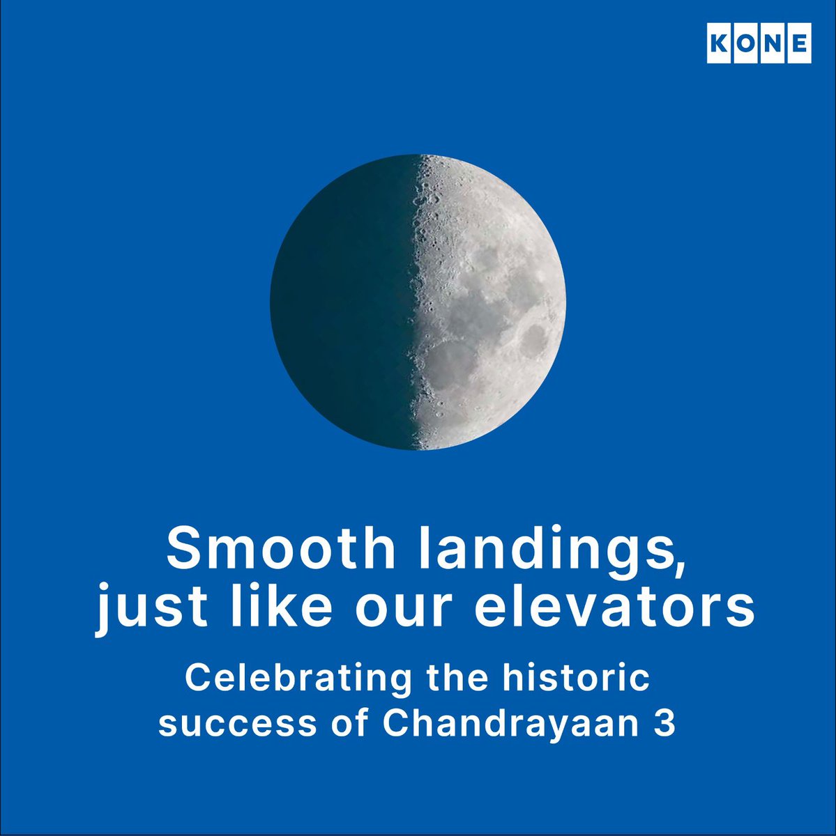 KONEIndia's tweet photo. We’re elevated to the moon and back to play a part in making this ambition a reality and look forward to witnessing India leverage modern technology and its immense potential to take its place among the world’s superpowers.

#Chandrayaan3 #KONE https://t.co/zvx5JGJCcq
