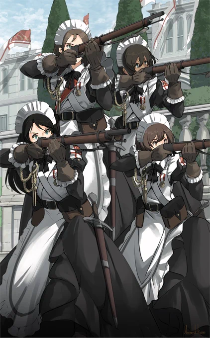 銃兵メイドと狙撃手メイドのジーナ・ウォレス。 いつも見てやって頂き、ありがとうございます。 #あなたの評判良かった4選がみたい