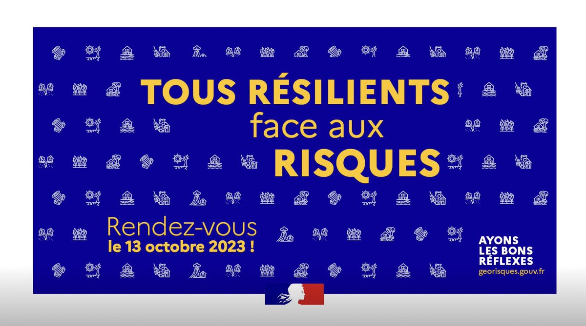iffo_rme's tweet photo. 🇫🇷 La #DGPR du ministère @Ecologie_Gouv reconduit cette année la #JournéeNationale de la #Résilience  #JNR2023 qui se déroulera le 13 octobre prochain
🔺𝗧𝗼𝘂𝘀 𝗿𝗲́𝘀𝗶𝗹𝗶𝗲𝗻𝘁𝘀 face aux Risques Majeurs !! https://t.co/AAZH93Svbd