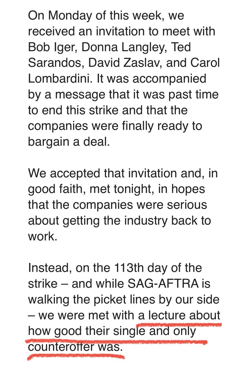 After the AMPTP paraded their proposals publicly last night, we got the #WGA email explanation. 
And, what the fuck?