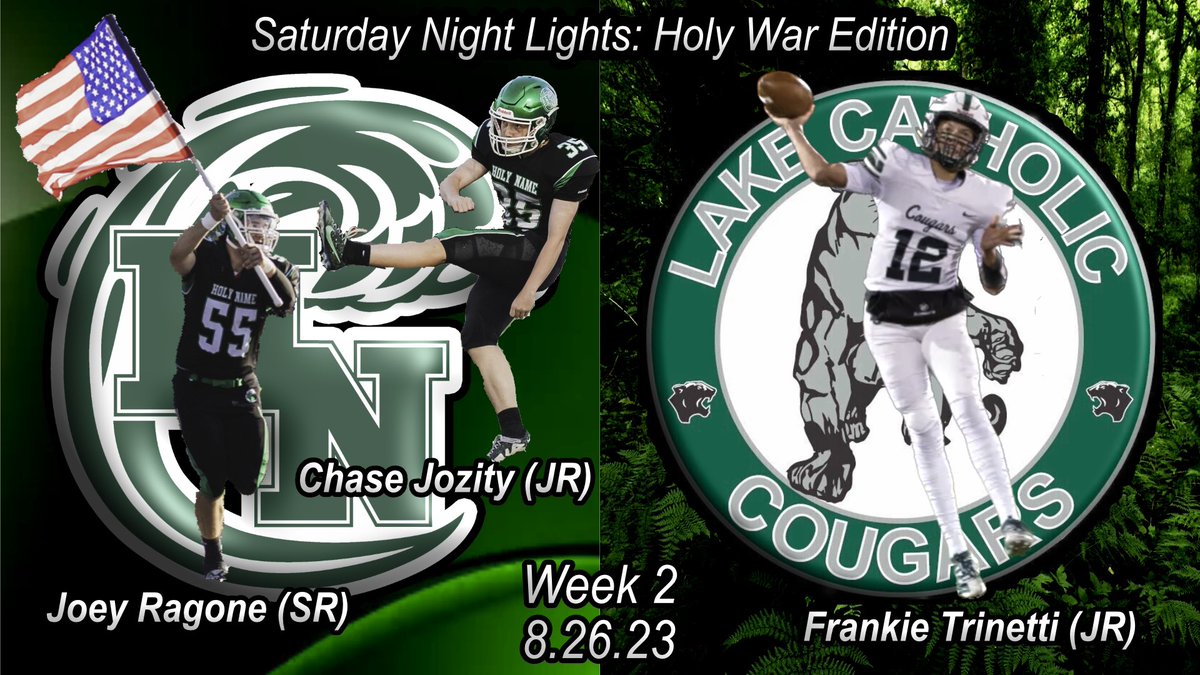 Week 2 Preview: Holy Name Vs Lake Catholic
8/26: 7 PM
📍Jerome T Osborne Senior Stadium 
🎙️Pregame Show: 6 PM
📺 youtube.com/live/l7GDrr_H0…
YouTube: Holy Name Athletics