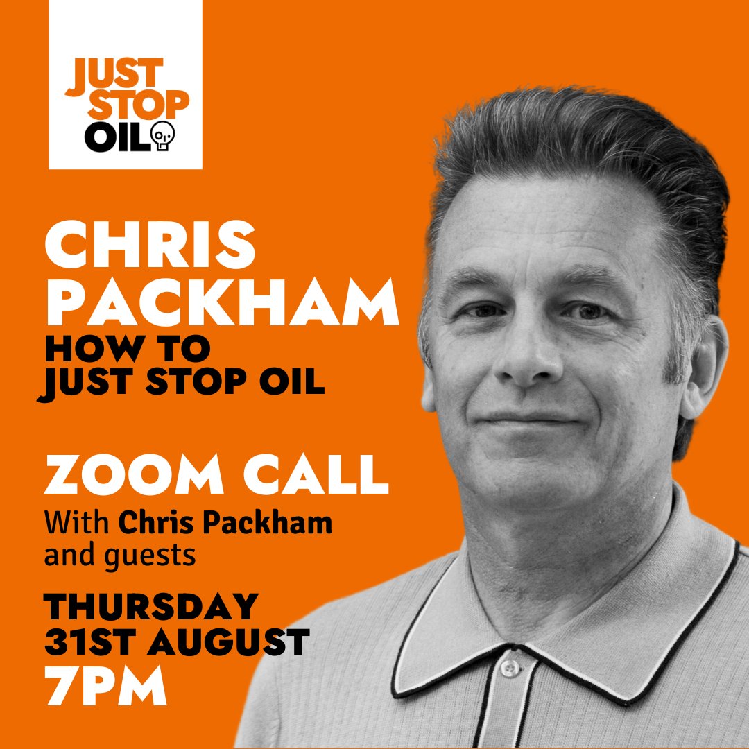 🧡 How to Just Stop Oil with Chris Packham

🛢️ Wildfires are raging across the world, and new oil and gas will only make this worse.

➡️ Register for a zoom call THURSDAY 31 AUGUST, 7PM, with <a href="/ChrisGPackham/">Chris Packham</a> to find out how we can Just Stop Oil together — us02web.zoom.us/meeting/regist…