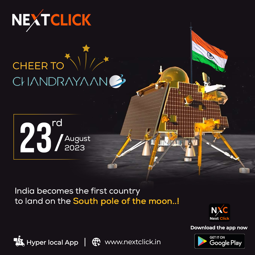nextclickIndia's tweet photo. #India rises with pride as #Chandrayaan3 makes successful landing!

Best Wishes #india &amp;  #ISRO team  For mission Is successful 🚀🇮🇳

India's #Chandrayaan3 moon landing Safely This Is historic moment that the world will be watching closely   🚀🇮🇳 https://t.co/WOyt4OWXhV