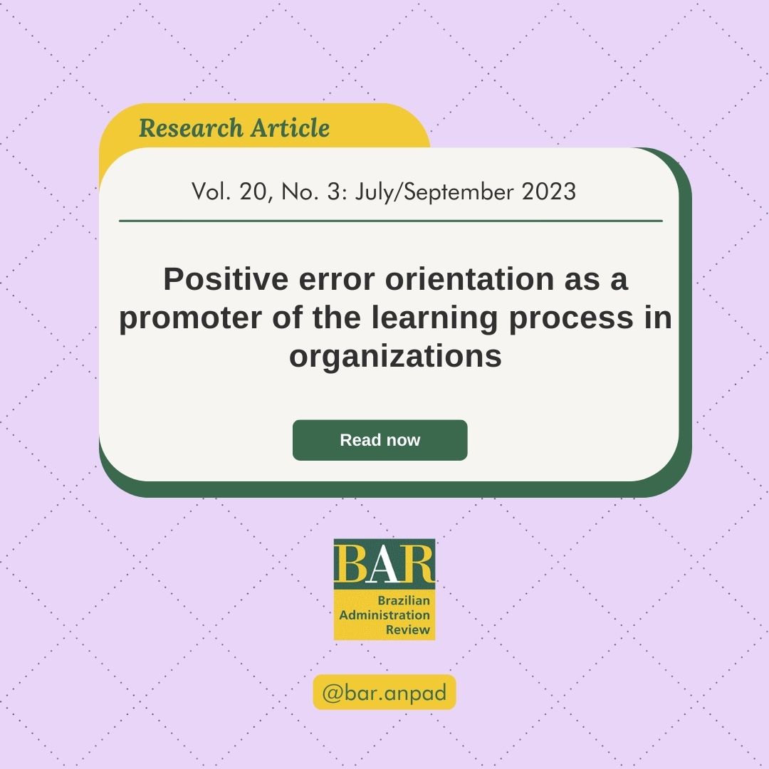bar_anpad's tweet image. Authors: H.G. Rodrigues (UFU, Brazil) and D.S. Bido (Univ.P. Mackenzie, Brazil)

To read the article, access it: bar.anpad.org.br/index.php/bar/…
 
#learningfromerrors #individuallearningfromownerrors #individualerrororientation #positiveerrororientation#bar_anpad #openjournal #OpenAccess