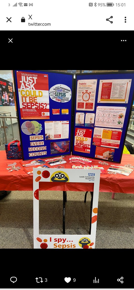 #ISpySepsis - Raising the awareness of Sepsis in our communities, come and say hello on the 13th September, World Sepsis Day 2023 at @KirkgateMarket @LCH_IPC  @lau_stones