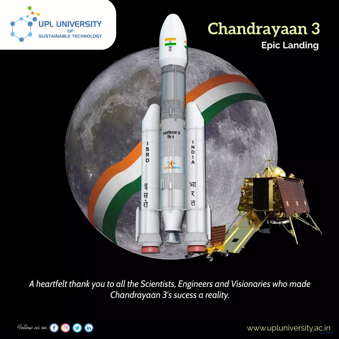 𝗣𝗿𝗼𝘂𝗱 𝗠𝗼𝗺𝗲𝗻𝘁 𝗢𝗳 𝗜𝗻𝗱𝗶𝗮
Chandrayaan-3 successfully landed on the Moon.
#proudmoment #nation #indian #feelinglucky #petrotism #upluniversity #SRICT #SRICTISR #rotary #ankleshwarcity #bharuchnews #GujaratState