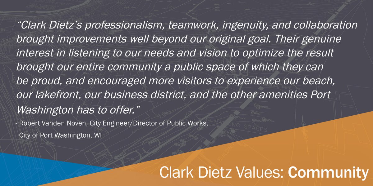 At Clark Dietz, we are committed to improving the communities in which we live, work, and play.  

#EngineeringQualityofLife #CommittedToCommunity #ClarkDietzValues