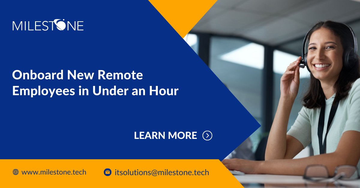 MilestoneTech's tweet image. Download your FREE Datasheet now hubs.li/Q01_LDMF0  To make your hybrid employee onboarding fast and hassle-free with Milestone’s DaaS solution.

#HybridOnboarding #DaaS #MilestoneTech #HassleFreeOnboarding #DigitalTransformation #Milestone