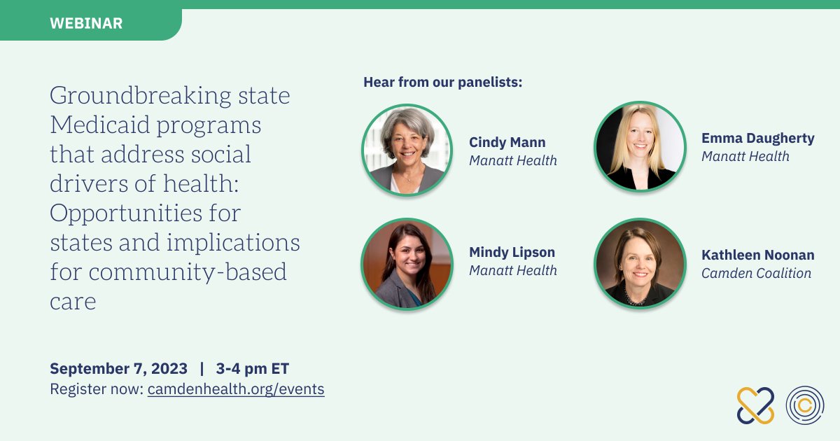 Learn about groundbreaking approaches to providing services related to #SDOH through Medicaid. Join speakers from <a href="/ManattHealth/">Manatt Health</a> as they break down CMS's new framework in this upcoming webinar. Register now: camdenhealth.org/event/groundbr…