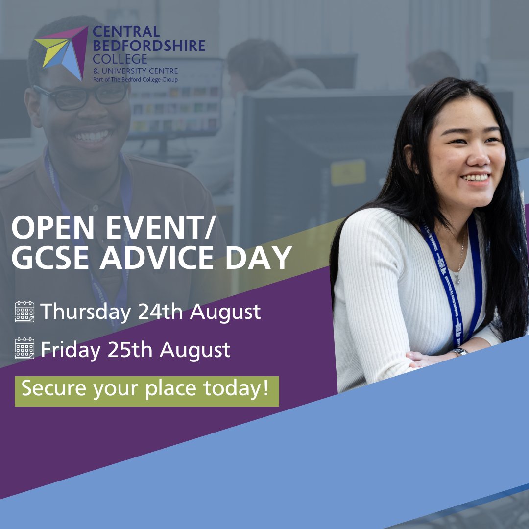 Our first August Open Event/GCSE Advice Day takes place tomorrow🙌

We look forward to seeing you all over the next couple of days!

If you haven't yet registered your attendance you can still do so at: loom.ly/AbdNSCU