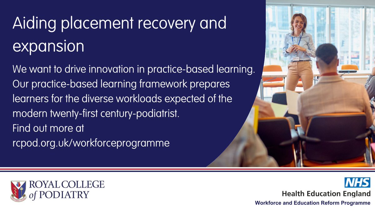 Placement recovery and expansion was an overarching strategic aim of the Workforce and Education Reform Programme, with a specific aim to drive innovation in pre-registration practice-based learning. Download the framework document on our website at rcpod.org.uk/workforceprogr…