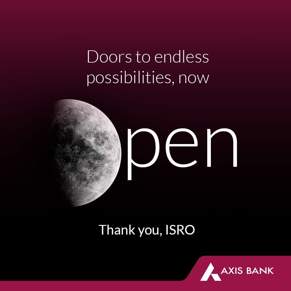 AxisBank's tweet photo. ISRO has been making history for 54 years now, and they still continue to do so!
Here's to Chandrayaan 3's remarkable landing 🚀🌕 @isro

#Chandrayaan3 #ISRO #MoonLanding #AxisBank https://t.co/QHzhMTaGMn