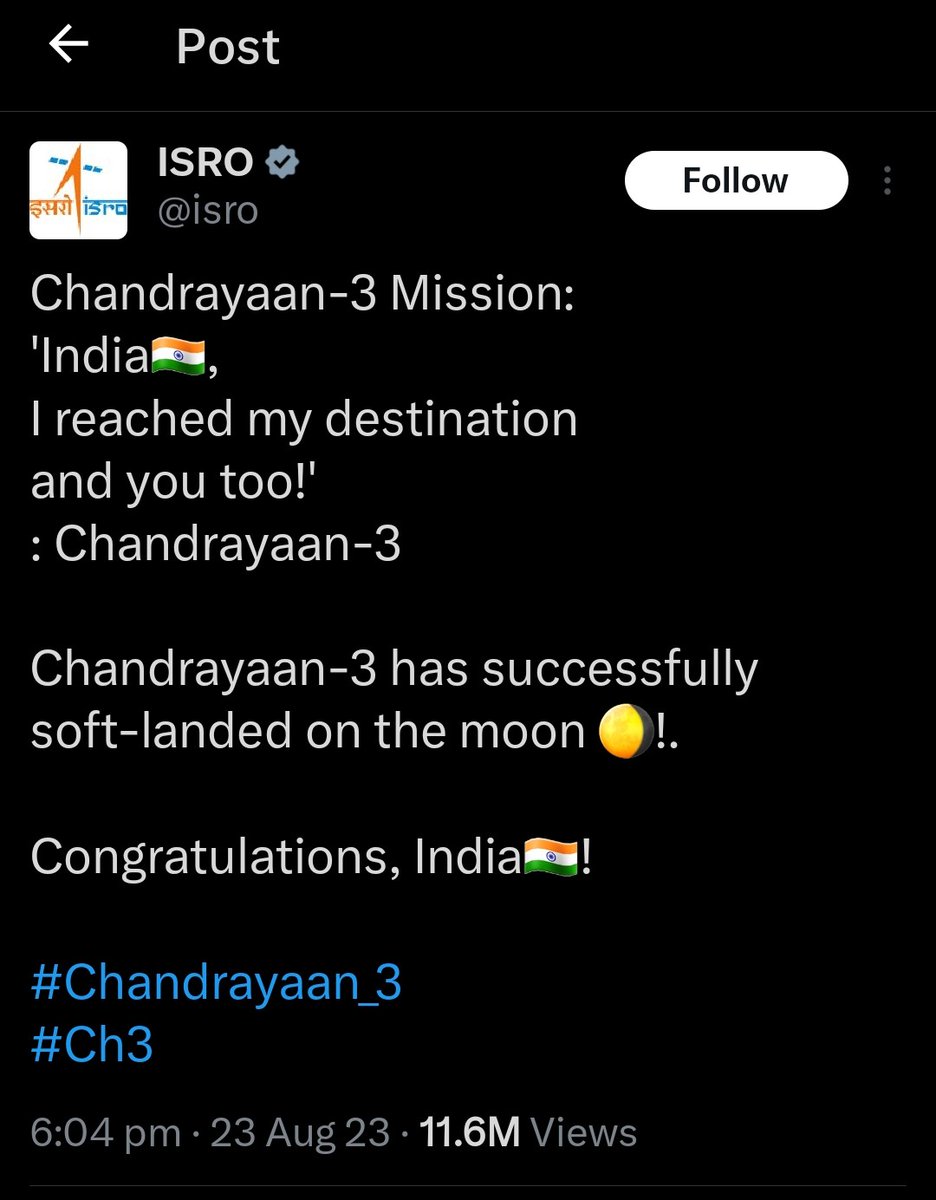 Prachi2505's tweet photo. To the moon and beyond ✨️ 
Sky is the new beginning for us now 💙
@isro #Chandrayaan3Landing https://t.co/AdX1Klc9FO