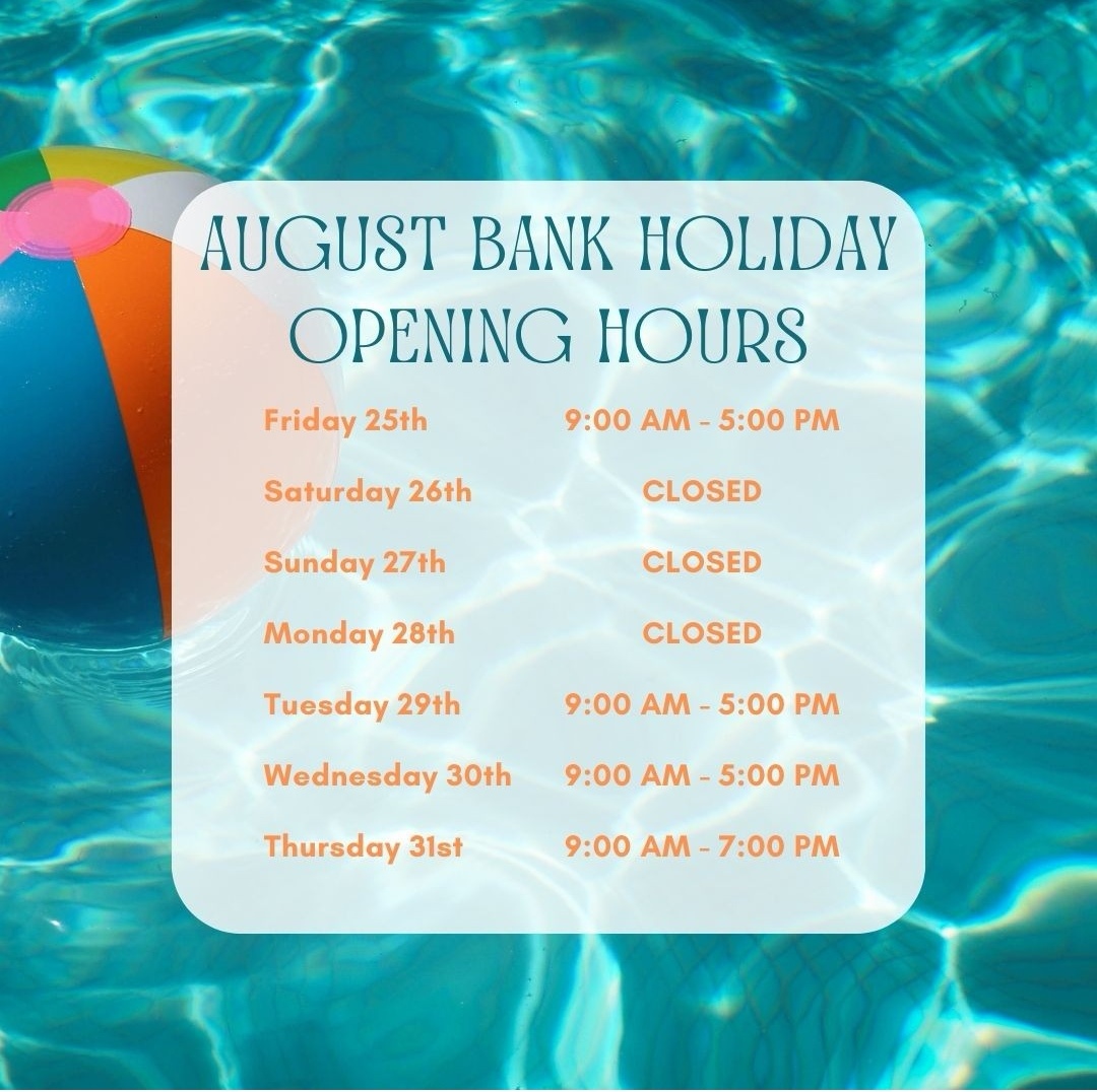 Not long to go now until the #AugustBankHoliday weekend - make sure to stock up on books, DVDs or CDs before we close on Friday! We are closed Saturday 26th - Monday 28th August inclusive.