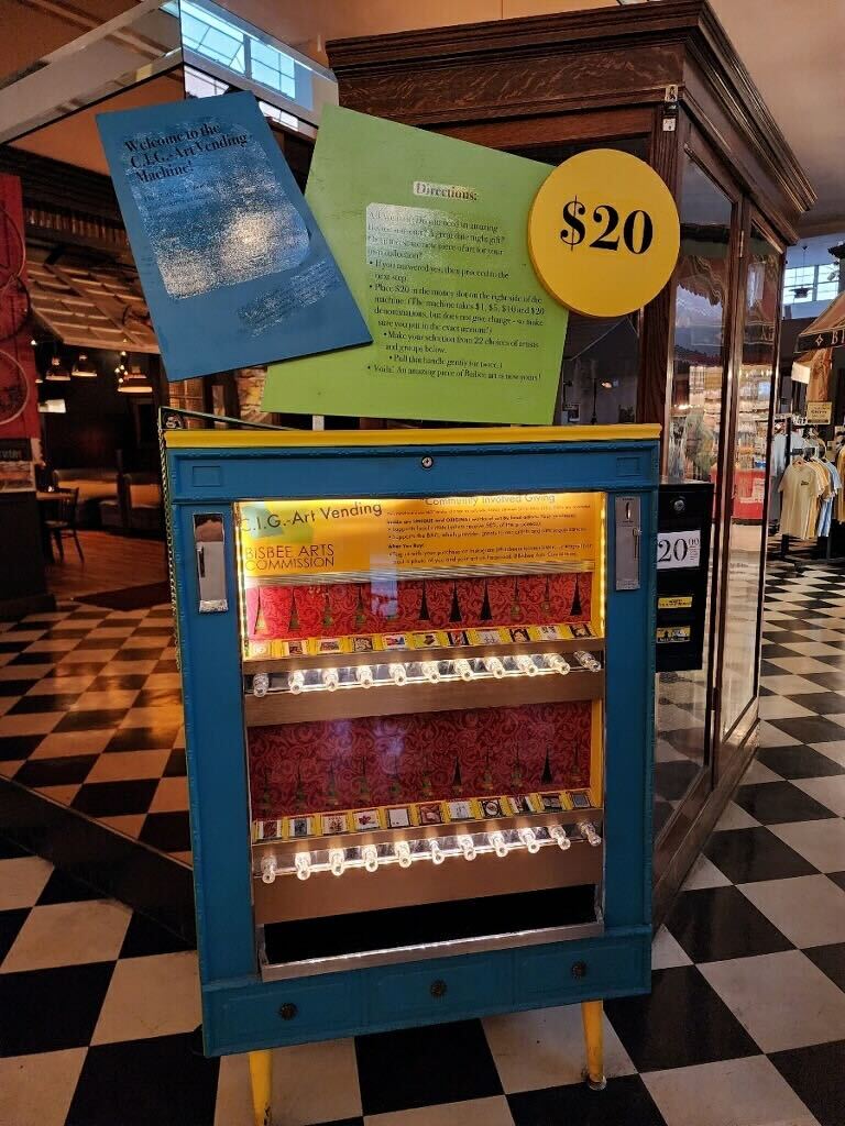 SariOnScience's tweet photo. Absolutely loved Bisbee Art Commission’s Repurposed machine - From dispensing death to dispencing Joy - or you whatever it is art makes you feel 🎨 👩‍🎨 

We have some fun opportunities to be creative in the CREATE Makerspace at @azsciencecenter: https://t.co/24op2kQBj9 https://t.co/trsNLrVdIK
