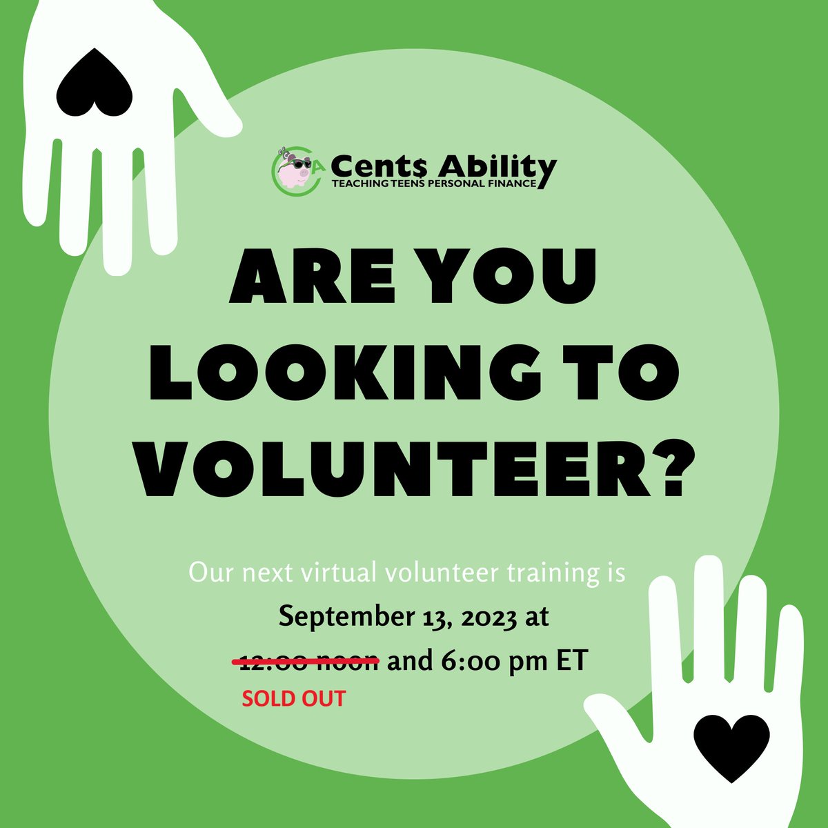 Cents Ability virtual teaching workshops are filling up. ONLY THREE SPOTS LEFT  September 13 at 6:00 p.m. If you have wanted to make a difference; here’s your chance.

RESERVE YOUR SPOT TODAY

SEPTEMBER 13 EVENING MEETING
eventbrite.com/e/cents-abilit…