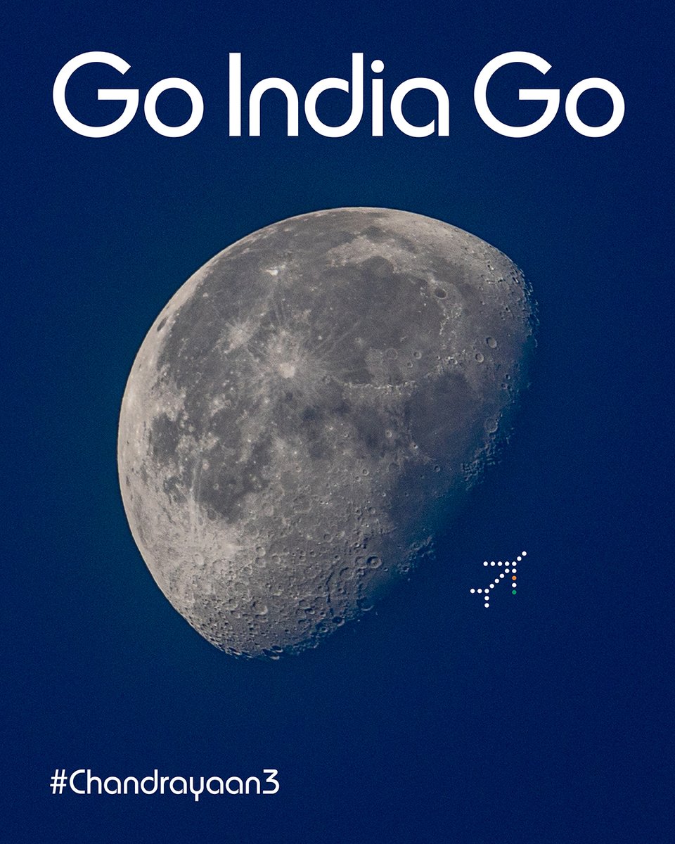 IndiGo6E's tweet photo. Ladies and gentlemen, boys and girls we’ve landed on the moon!

A day of immense pride as India becomes the first country to successfully land a spacecraft on the moon's south pole. #goIndiGo #Chandrayaan3 #ISRO #Trending

@isro https://t.co/Q8138udhrD