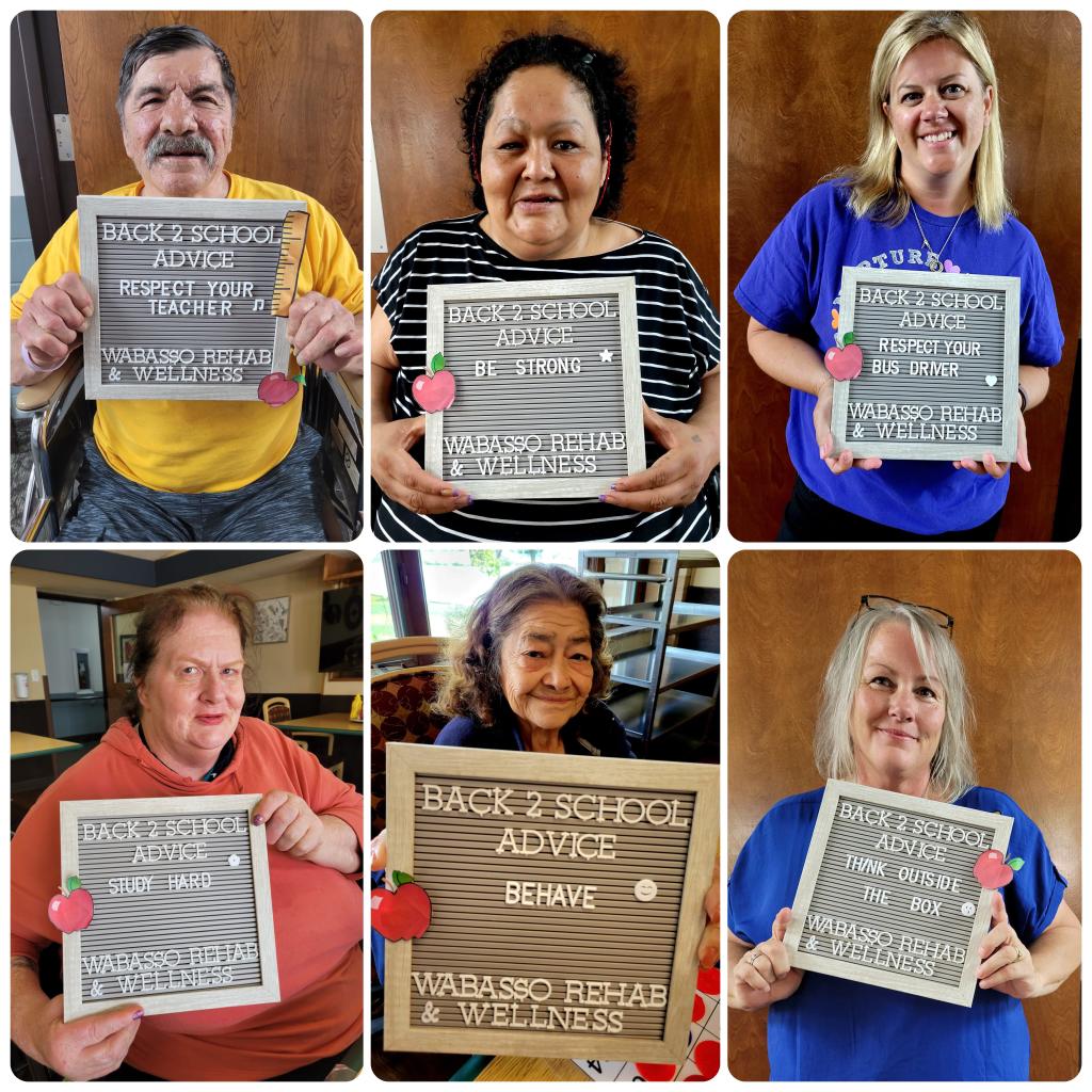 WabassoWellness's tweet photo. Back to school advice from the Wabasso Rehabilitation & Wellness Center staff and residents! ๐โ๏ธ
#backtoschool #advice #school #education #WeareWabasso #WabassoMn https://t.co/e7ECUimjhn