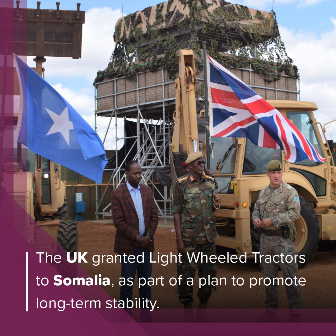 DefenceOps's tweet photo. 🚜🤝🇬🇧🤝🇸🇴

Op #TANGHAM is the British military presence in #Somalia.

Since 2016, TANGHAM has been building the capacity of Somali security forces by delivering training &amp; equipment.

Part of this support saw the UK grant Somalia Light Wheeled Tractors. https://t.co/TlbYJPDQhX