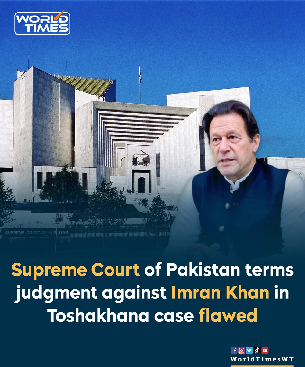 The Supreme Court of Pakistan has found ‘flaws’ in the Islamabad sessions court judgment against PTI Chief Imran Khan that led to his sentencing and imprisonment. However, it has decided against intervening immediately.

The top court heard a host of petitions filed by Imran Khan