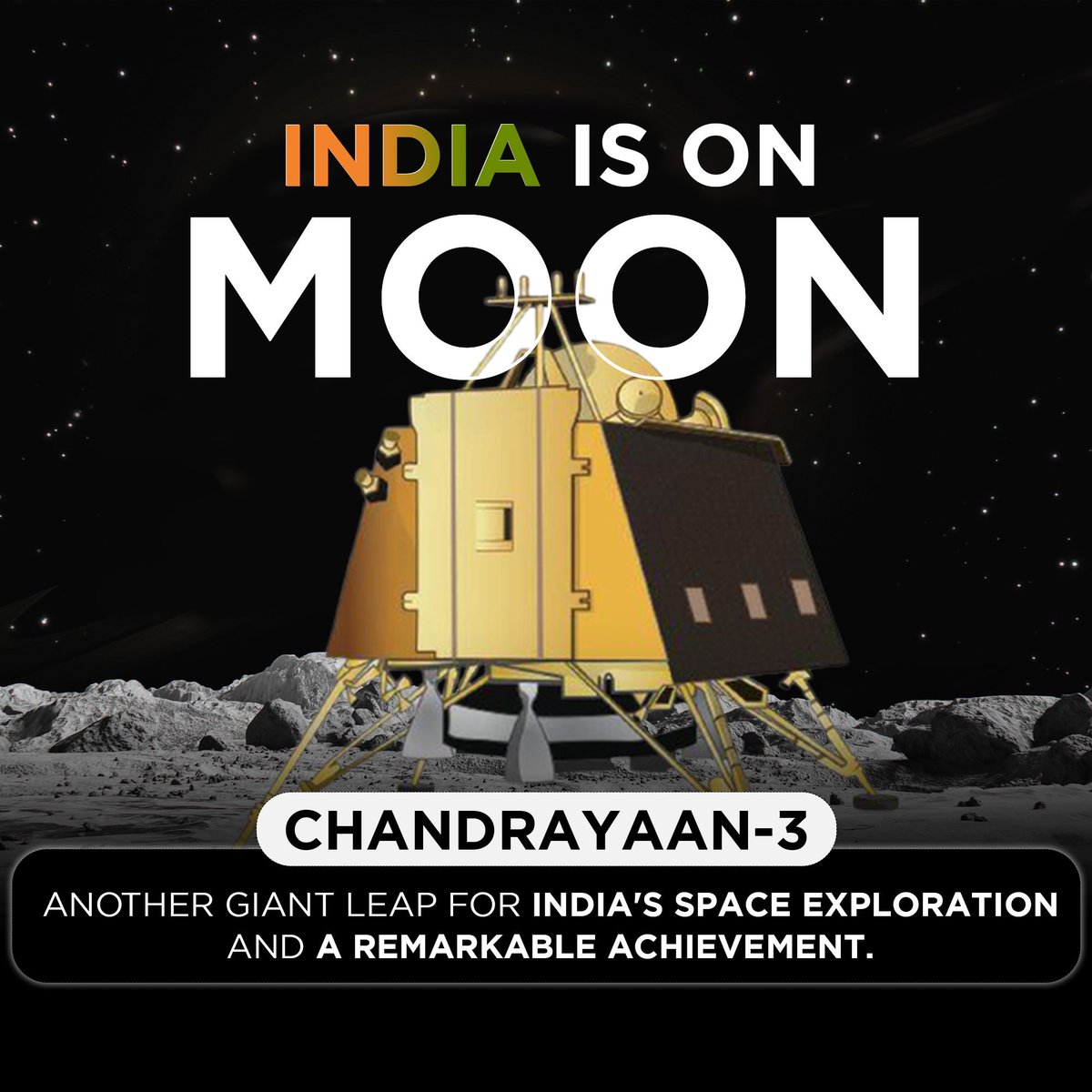 pankajsinghips's tweet photo. Congratulations to @ISRO and the entire team on the successful landing of #Chandrayaan3 on Moon. A giant leap towards unraveling the mysteries of the Moon! 🌟🇮🇳
#ISROIndia #Indiaonthemoon https://t.co/iZFMq0fgtE